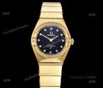 GF Factory Womens Omega Constellation Black Aventurine Dial Swiss Replica Watch